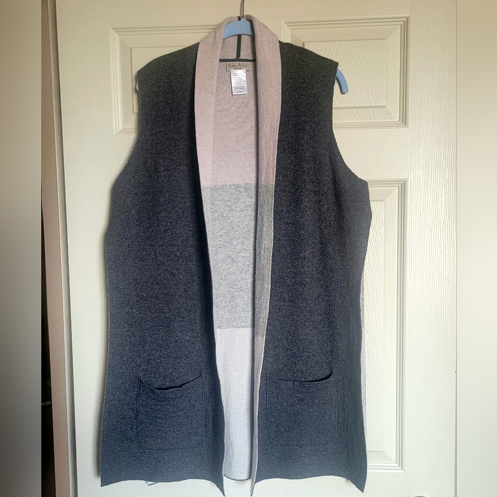 Grey Wool & Cashmere Blend Vest OS